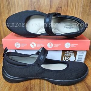 NWOT Jsport Women's 10M Melody Mary Jane Shoes Black Memory Foam Contoured Arch